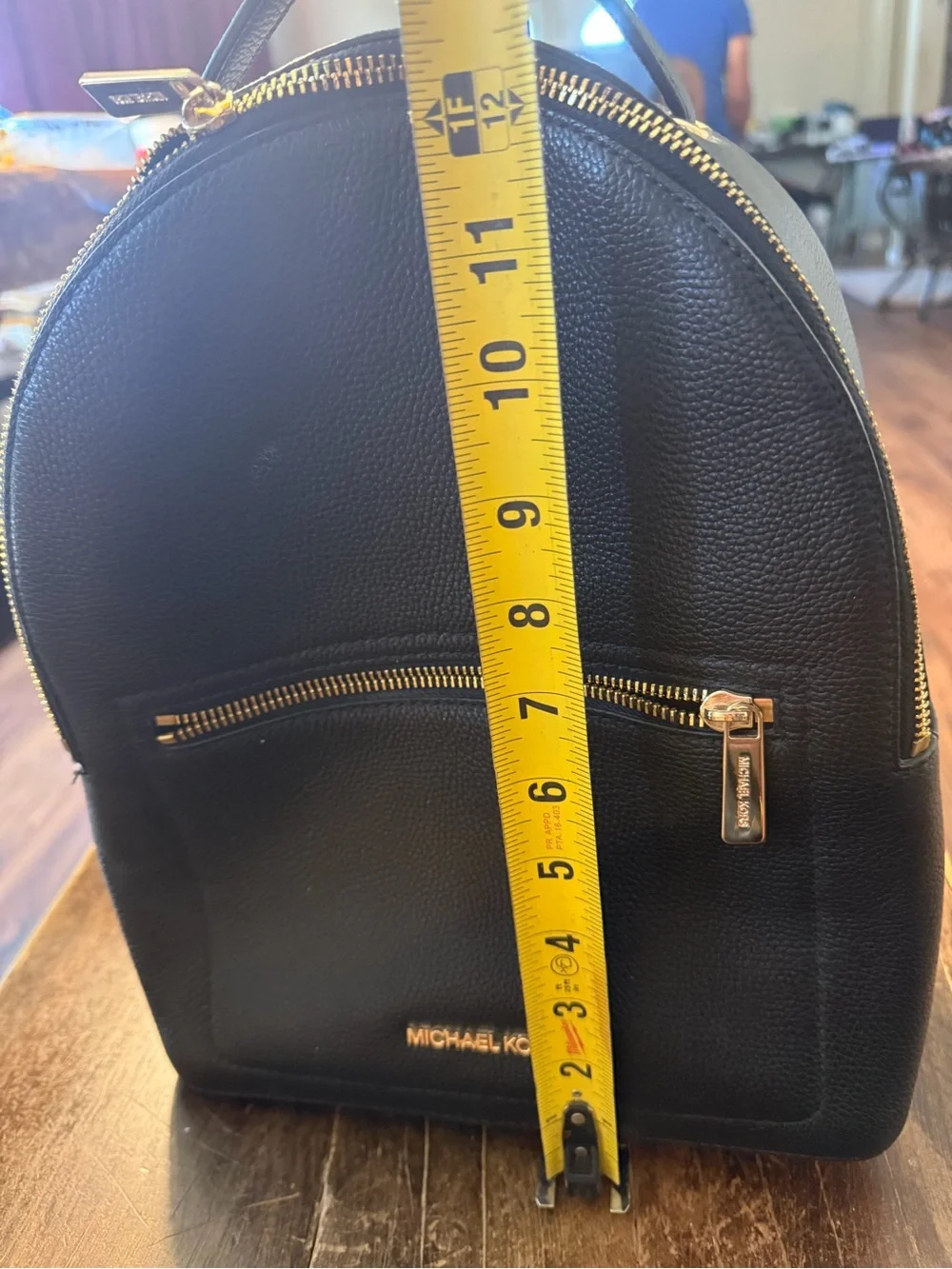MICHAEL KORS Black Pebbled Leather Backpack